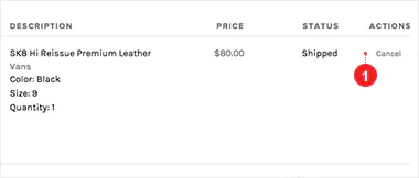 screenshot of how to cancel your order