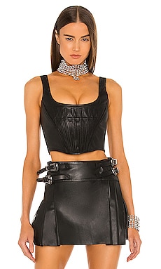 КОРСЕТНЫЙ ВЕРХ LEATHER DUNDAS x REVOLVE $398 
