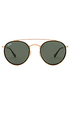 КРУГЛЫЕ СОЛНЦЕЗАЩИТНЫЕ ОЧКИ С ДВОЙНОЙ ПЕРЕМЫЧКОЙ Ray-Ban $172 
