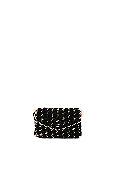 Micro Eve Velvet Clutch with Gold Chain